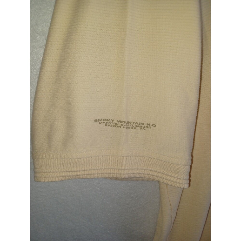 Harley Davidson Men’s Smokey Mountain Pima Cotton Polo Short Sleeve Cream XL - Picture 3 of 8